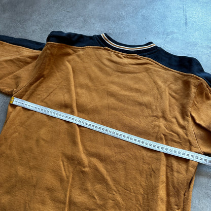 Gin Tonic Mustard Yellow Striped Sleeve Crewneck M