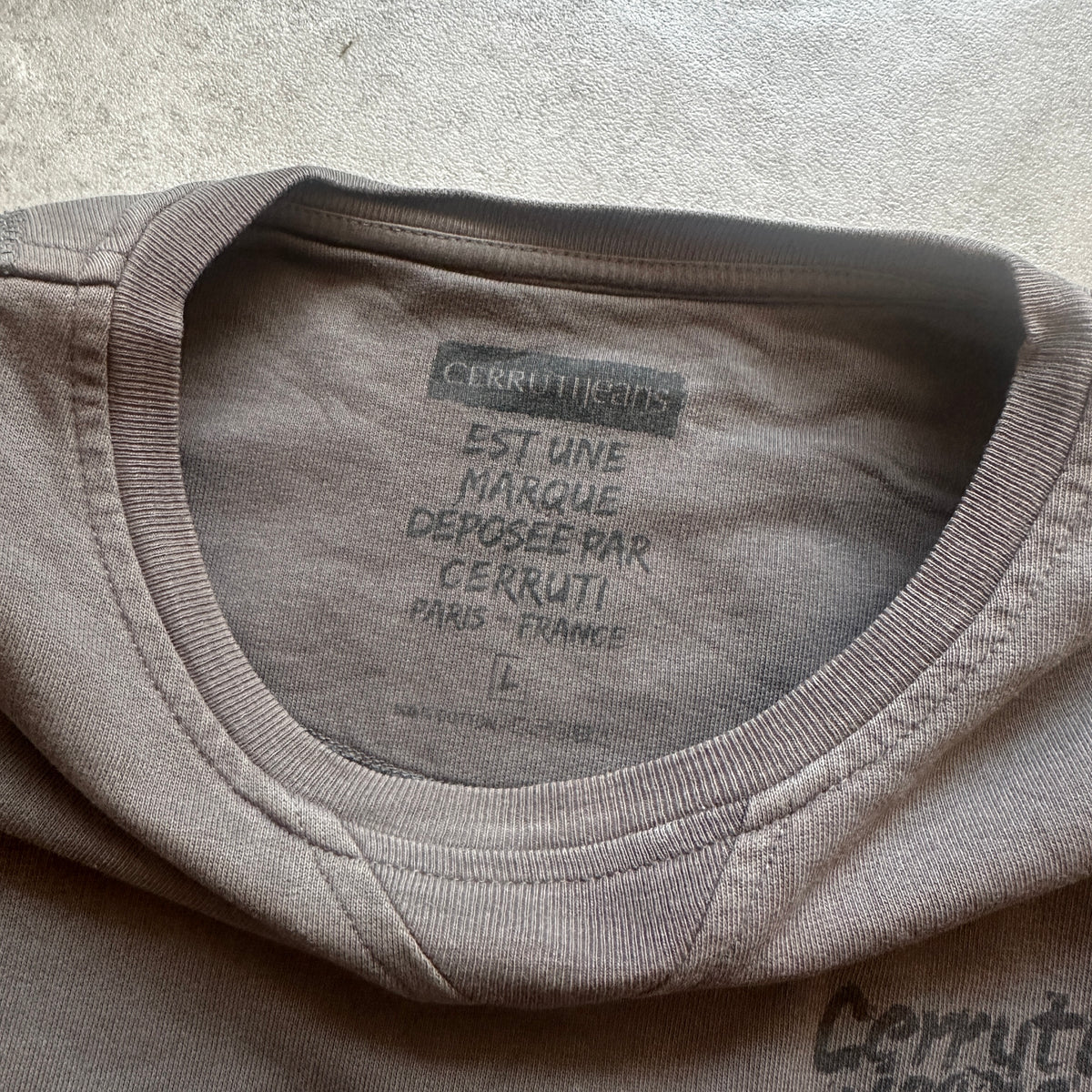 Cerruti Jeans Wash Black Mini Logo Crewneck L