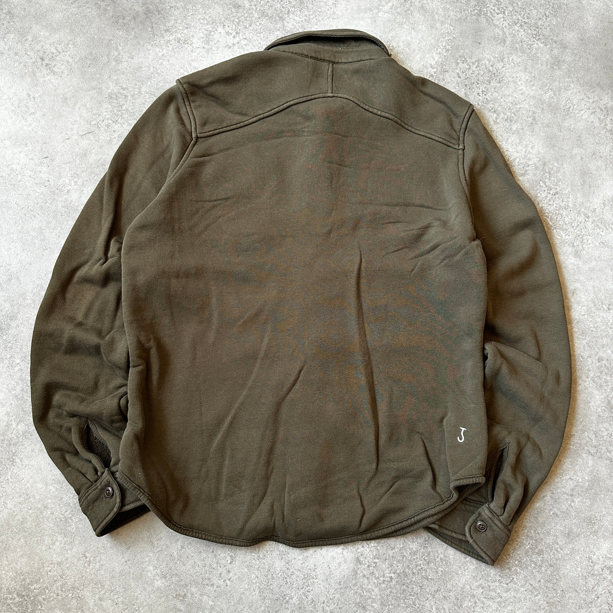 Butcher of Blue Olive Button-Down Fleece Shirt L