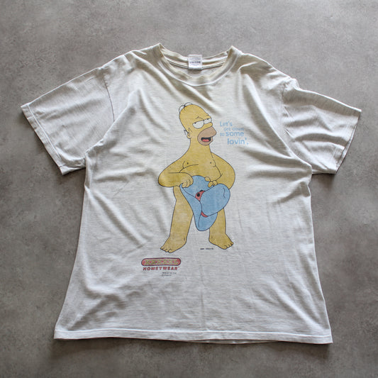 Jerzees Simpsons t-shirt, Homer graphic tee, vintage cartoon shirt, 90s Simpsons clothing, retro white t-shirt, Simpsons vintage Hungary