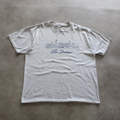 San Francisco Vintage Grey T-Shirt – Skyline Graphic (Man-L) [SPOTTED]