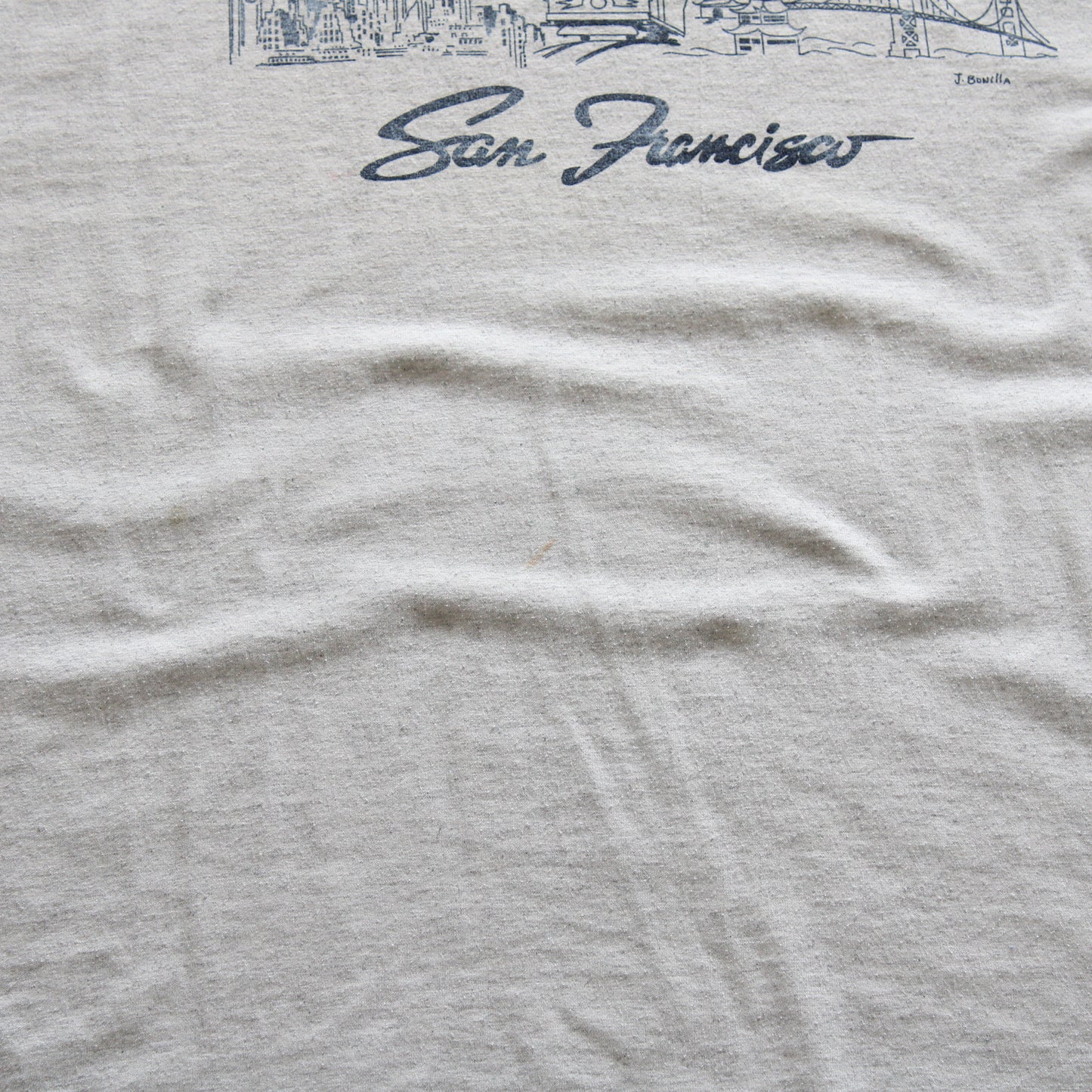 San Francisco Vintage Grey T-Shirt – Skyline Graphic (Man-L) [SPOTTED]