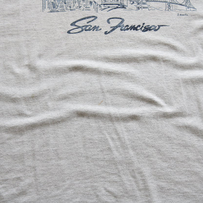 San Francisco Vintage Grey T-Shirt – Skyline Graphic (Man-L) [SPOTTED]