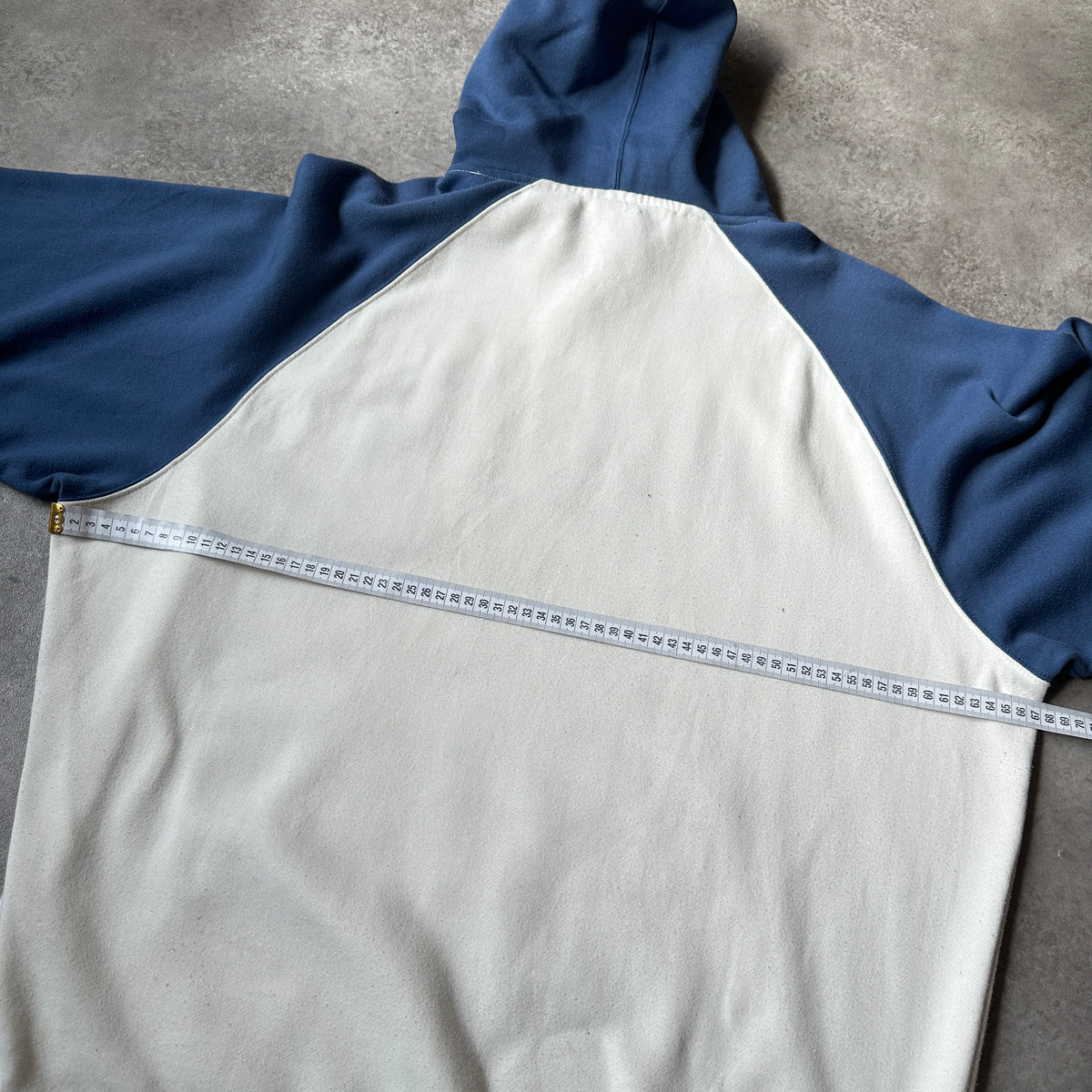 Starter Off-White & Blue Raglan Hoodie XXL
