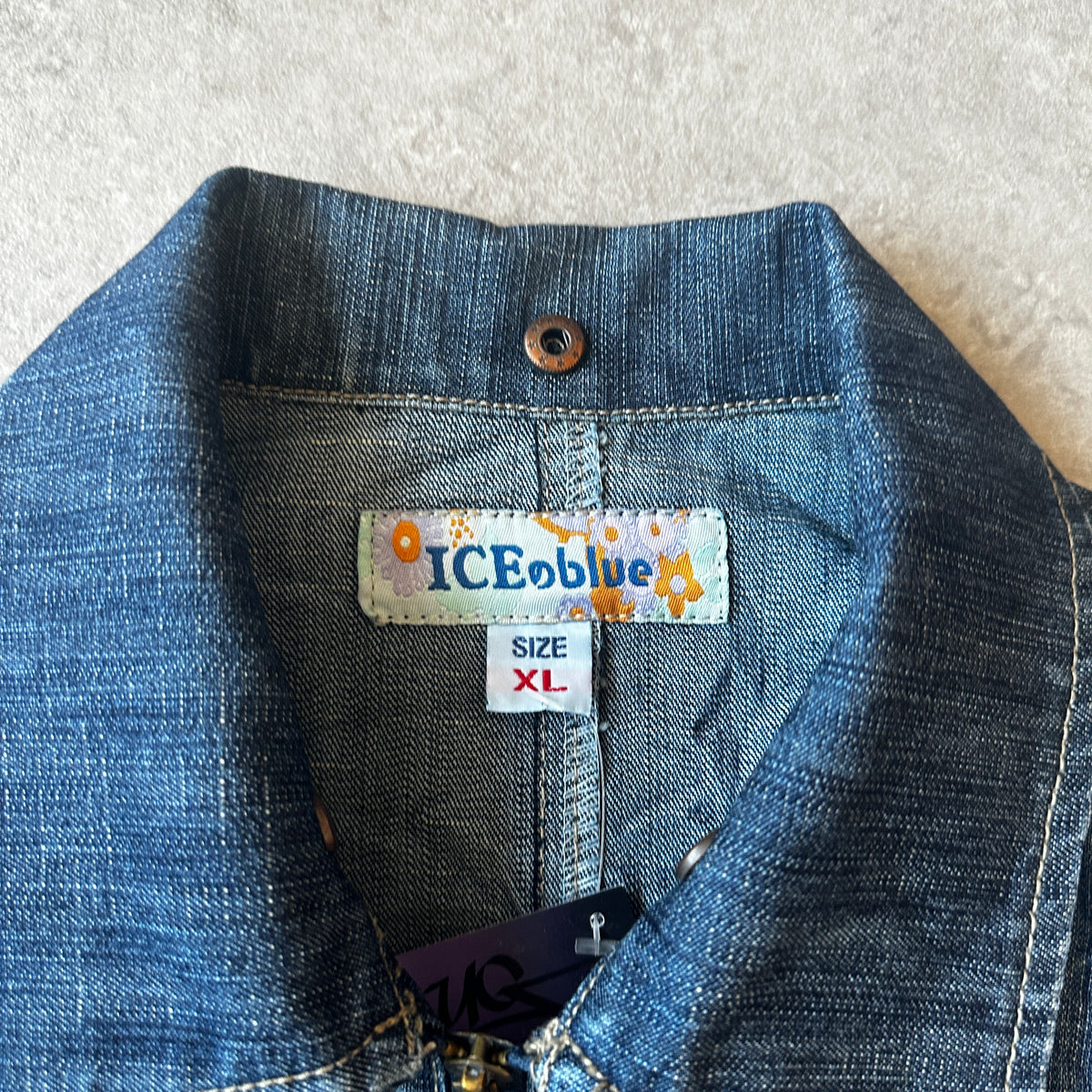 ICEblue Vintage Dark Wash Denim Jacket S