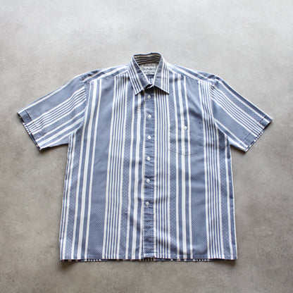 Roberto Bertolucci Striped Short Sleeve Shirt – Blue & White Pattern, Button-Up (Man-M)