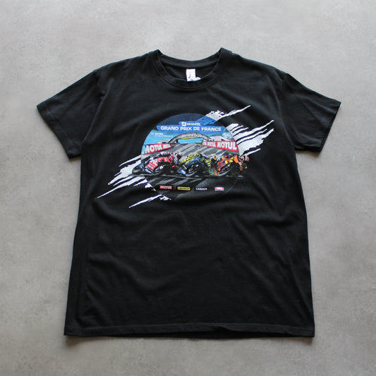 MotoGP Grand Prix de France Graphic T-Shirt – Racing Print, Black Tee (Man-M)