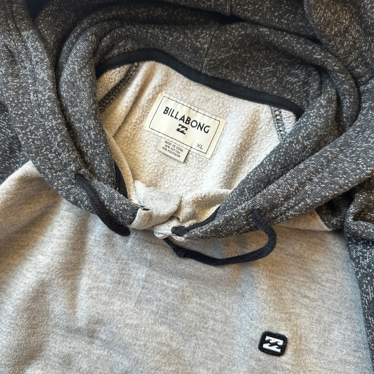 Billabong Grey & Maroon Colorblock Hoodie XL