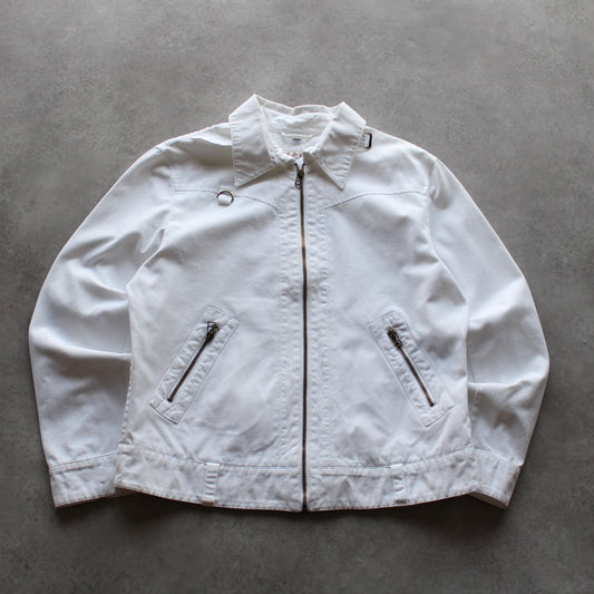 Cibyll Denim Jacket – White, Zip-Up (Woman-L)