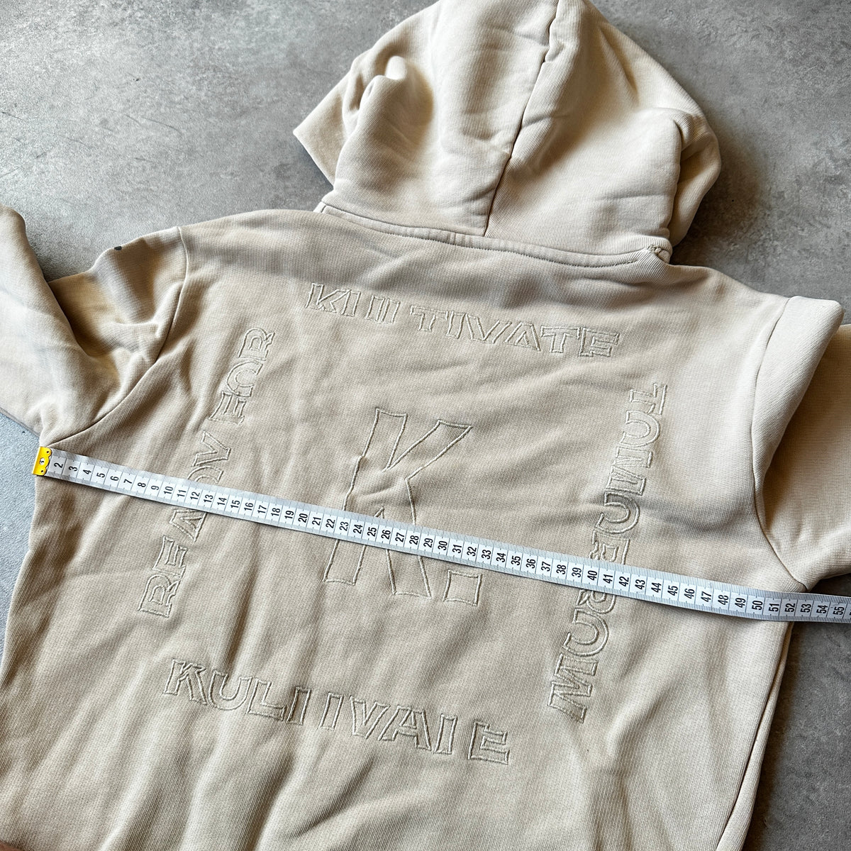 Kultivate Beige K Logo Hoodie S