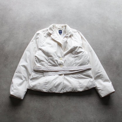 GAP Padded Jacket with Belt – White, Lightweight (Woman-L)