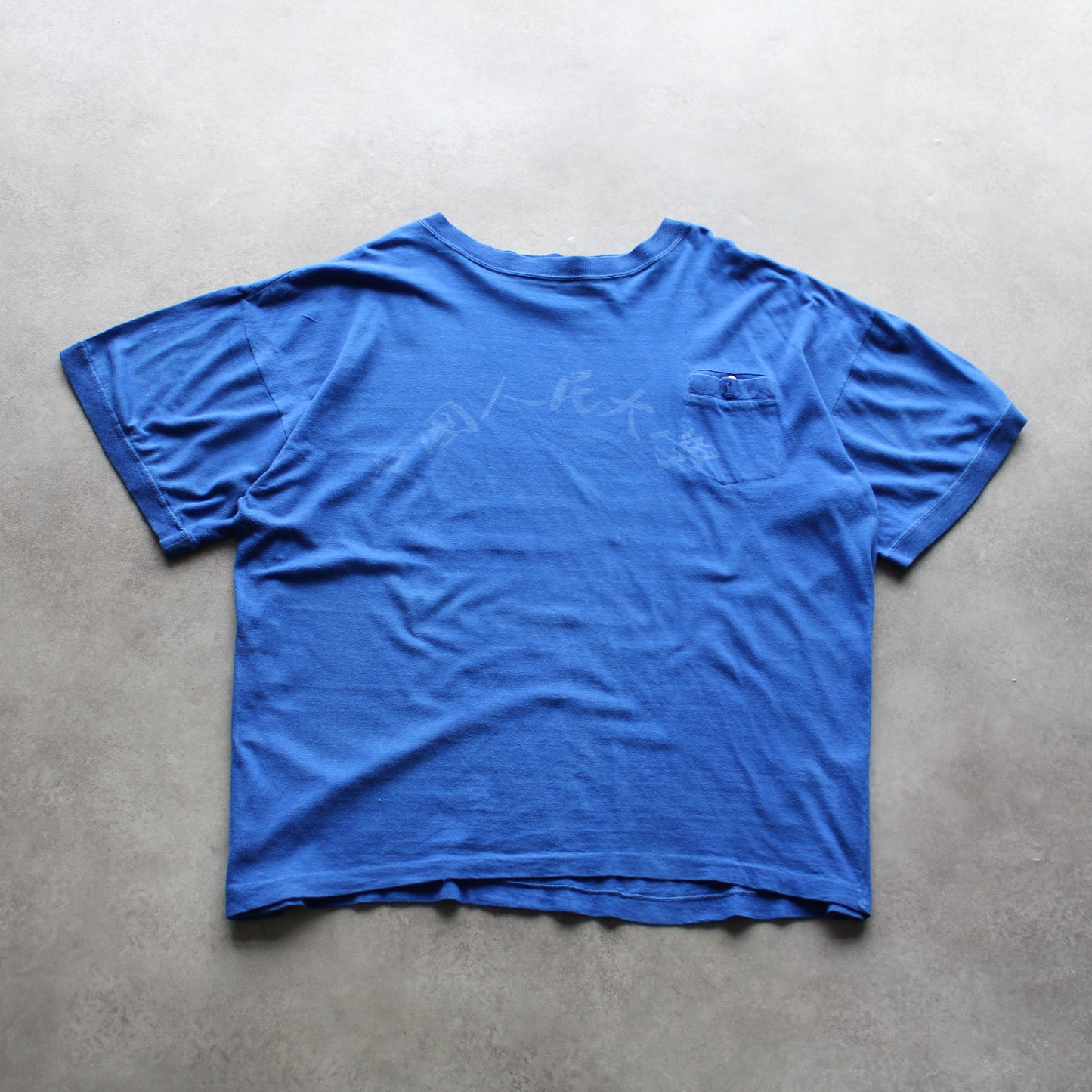 Project Blue Vintage T-Shirt – Blue, Pocket Detail (Man-L)
