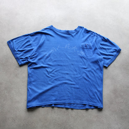 Project Blue Vintage T-Shirt – Blue, Pocket Detail (Man-L)
