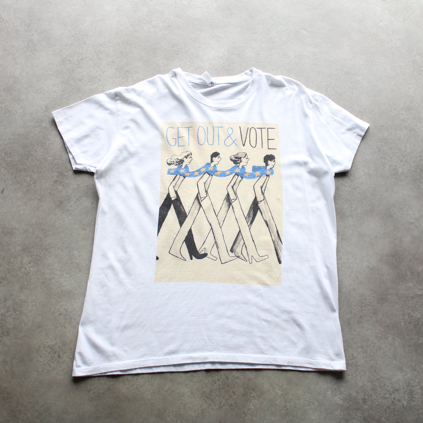 Vintage Graphic T-Shirt "Get Out & Vote" – White (Man-L)