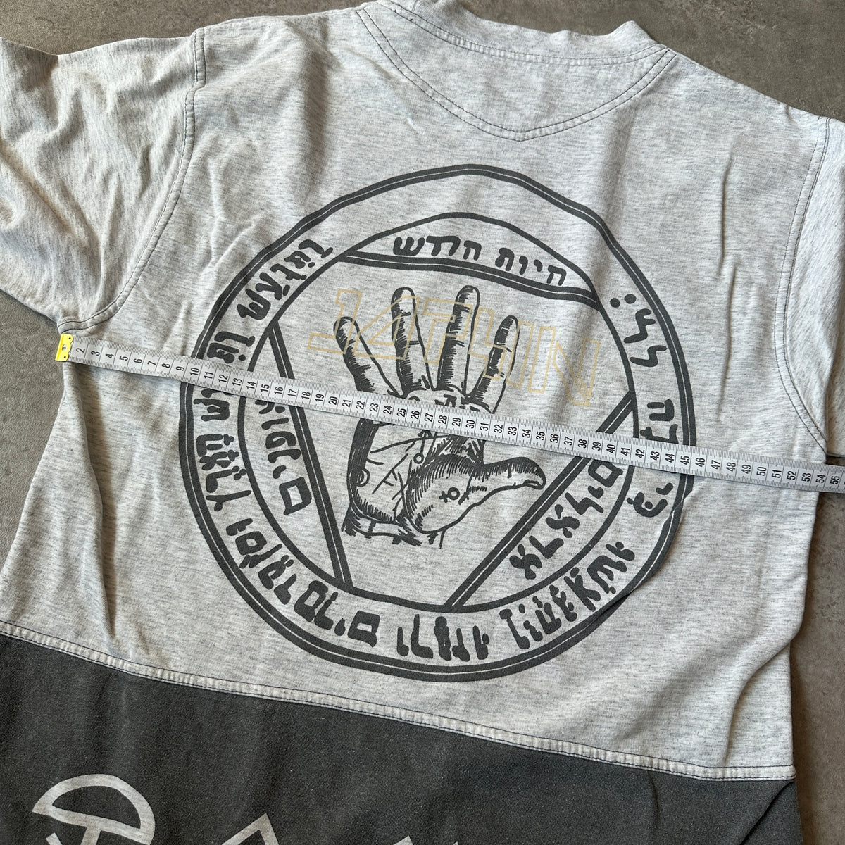 Foplin Grey & Charcoal Kanji Split Long Sleeve S
