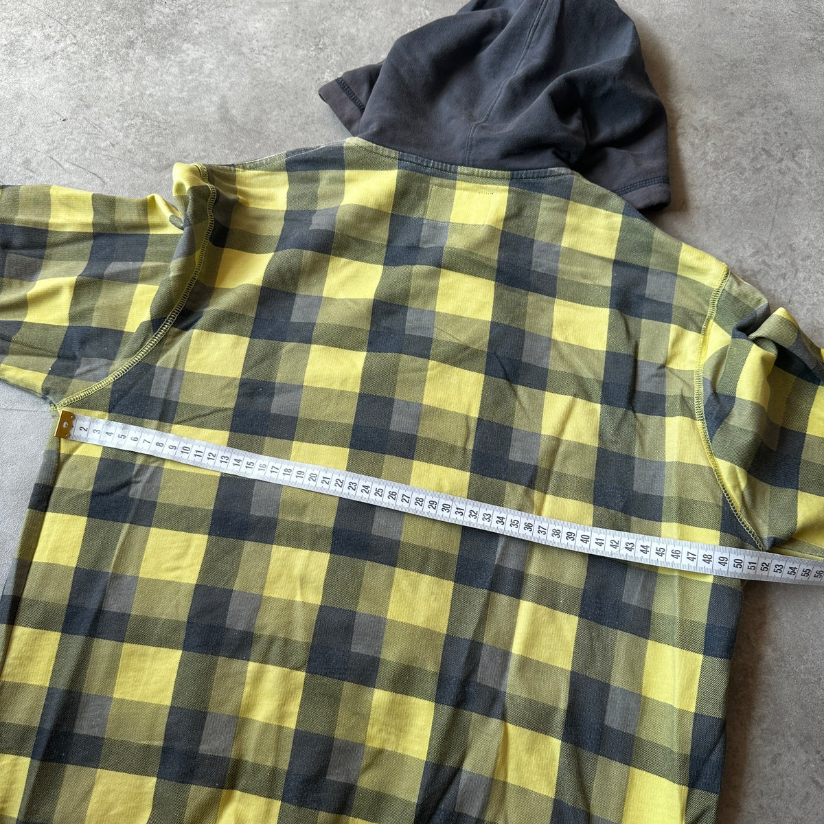 Billabong Yellow & Grey Plaid Hooded Jacket S