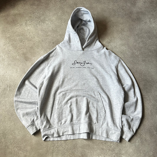Sean John Grey Script Logo Hoodie L