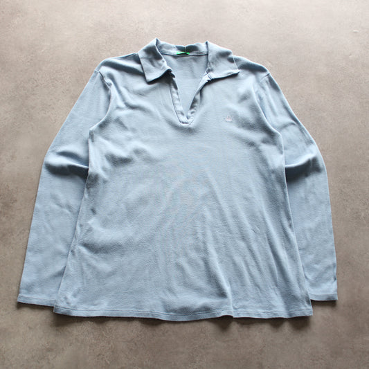 Benetton Embroidered Long Sleeve Polo Shirt (Woman-S)