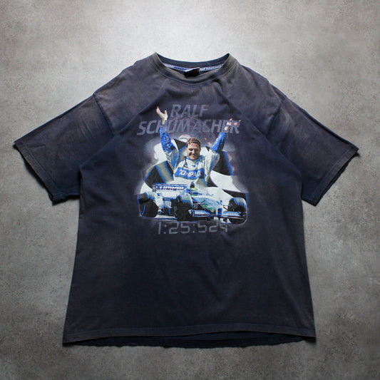 Vintage Ralph Schumacher BMW Williams Team Racing Formula 1 T-Shirt (Men-XL) [DISTRESSED]