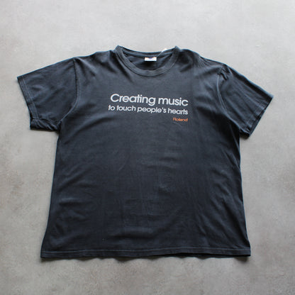 Roland “Creating Music” Vintage Tee – Faded Black (Man-XL)
