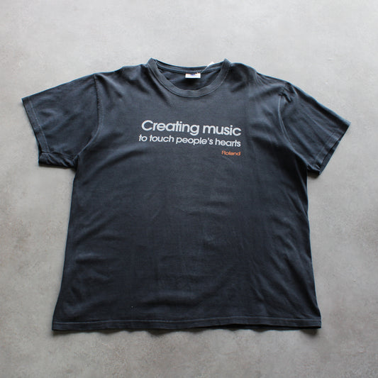 Roland “Creating Music” Vintage Tee – Faded Black (Man-XL)