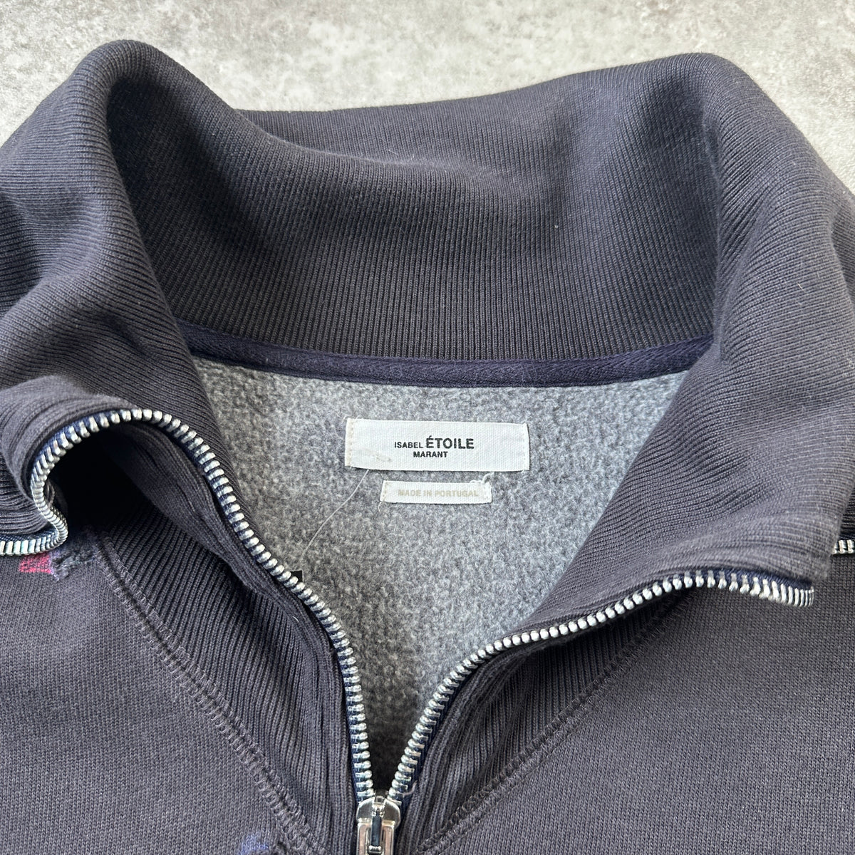 Isabel Marant Étoile Charcoal Geometric Print 1/4 Zip Sweatshirt XL