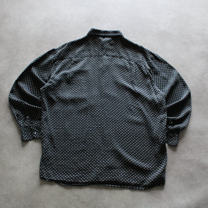 Biale Patterned Button-Up Shirt – Black/White (Man-L)