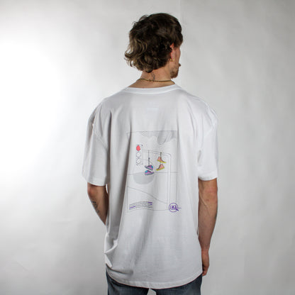 Undergrounder – Weißes T-Shirt mit Rückenaufdruck 