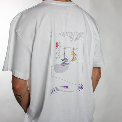 Undergrounder – Weißes T-Shirt mit Rückenaufdruck 