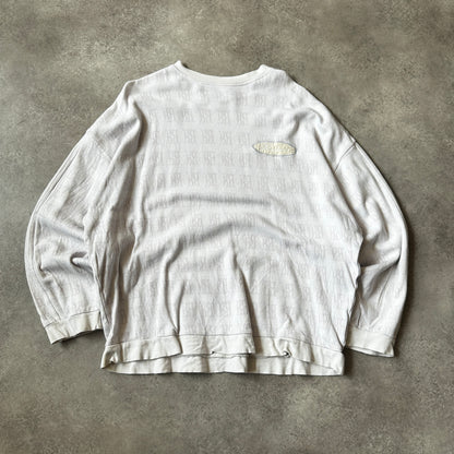 Rvni Cream Monogram All-Over Print Long Sleeve XXL