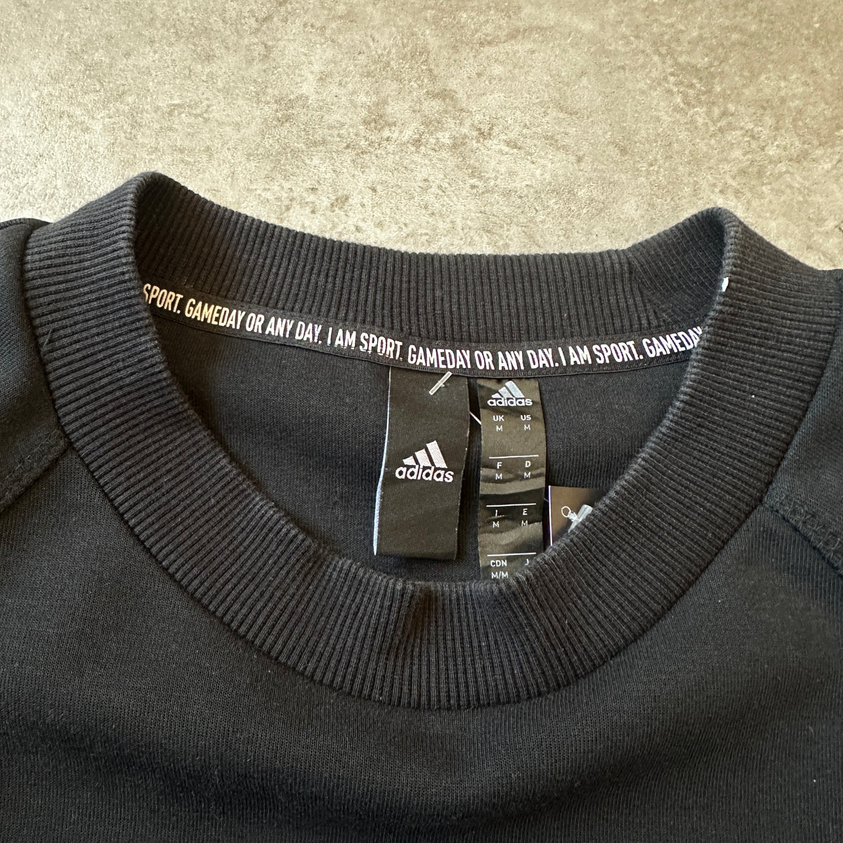 Adidas Black Three Stripe Crewneck M