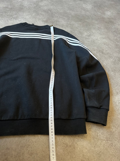Adidas Black Three Stripe Crewneck M