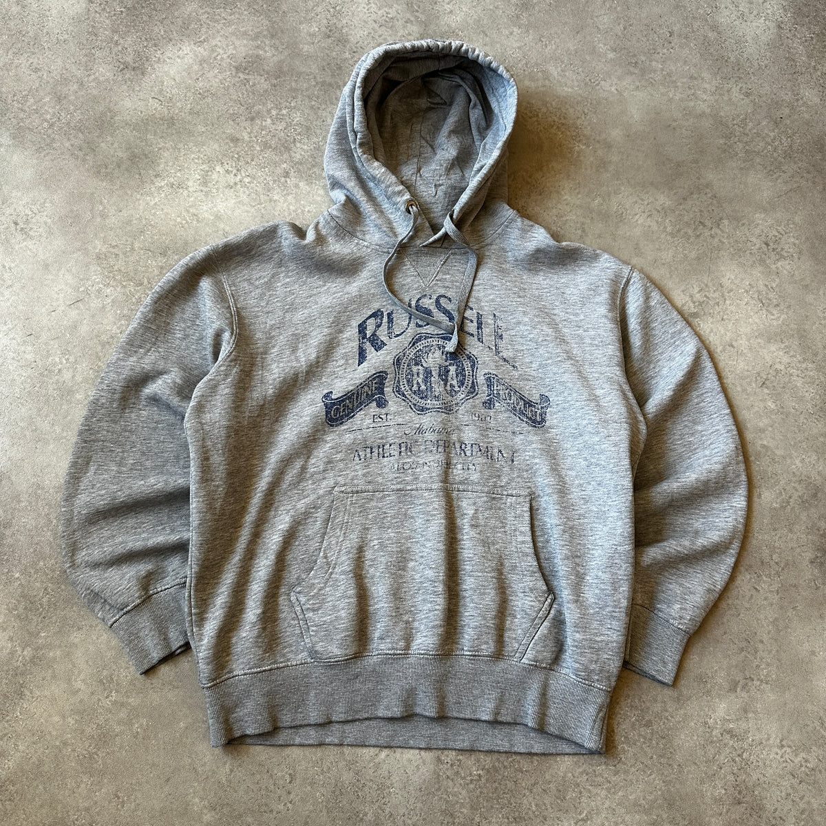 Russell Athletic Grey Athletic Department Graphic Hoodie L