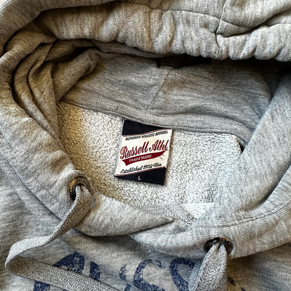Russell Athletic Grey Athletic Department Graphic Hoodie L