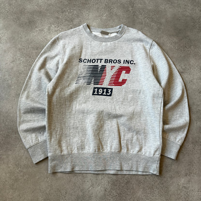 Schott Bros Inc. Grey NYC 1913 Graphic Crewneck L