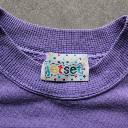 Jetset Vintage Sweatshirt – Purple Embroidered Elephant Design (Man-L)