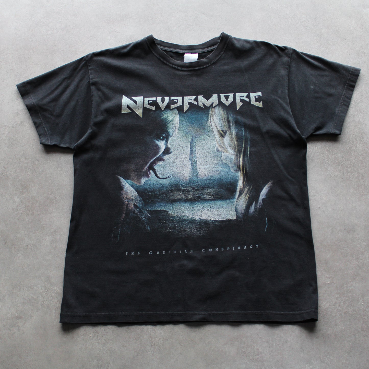 Nevermore “The Obsidian Conspiracy” Band Tee – Black (Man-L, Flawed))