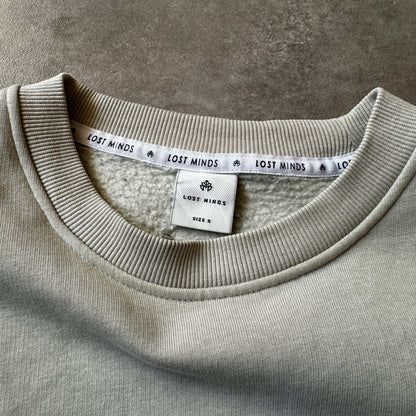 Lost Minds Light Beige Small Script Chest Logo Crewneck S