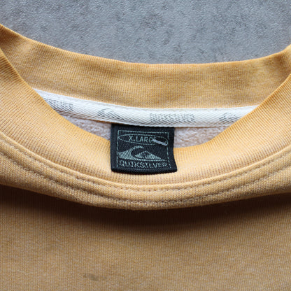 Quiksilver Vintage Sweatshirt – Beige Floral Logo (Man-XL, Flawed)