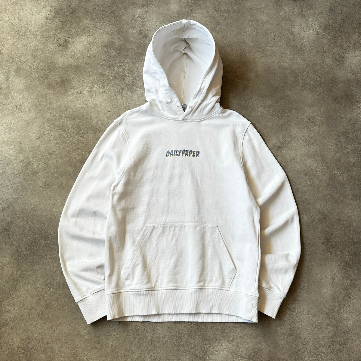 Daily Paper White Small Chest Logo Hoodie M
