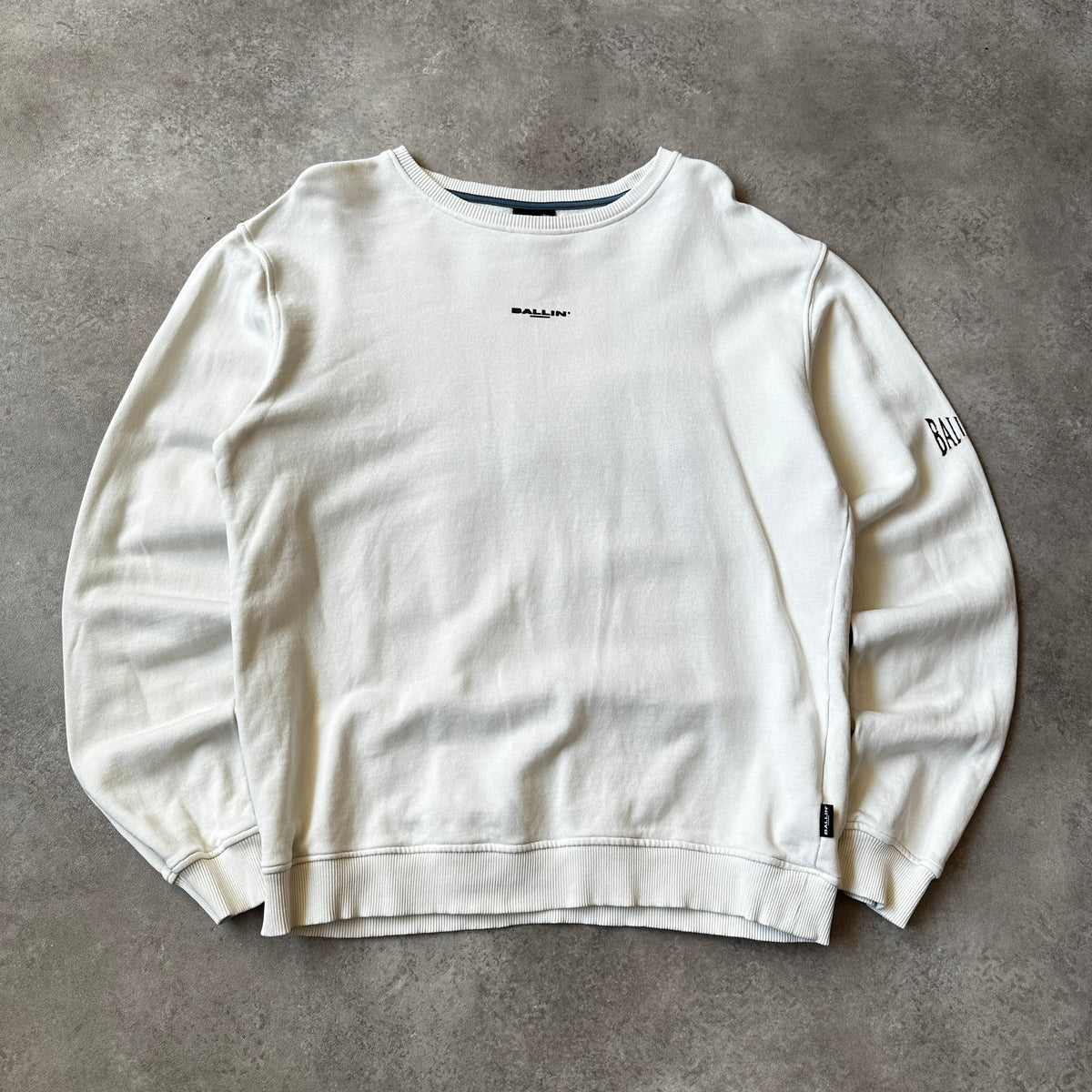 Ballin Off-White Small Chest & Sleeve Logo Crewneck L
