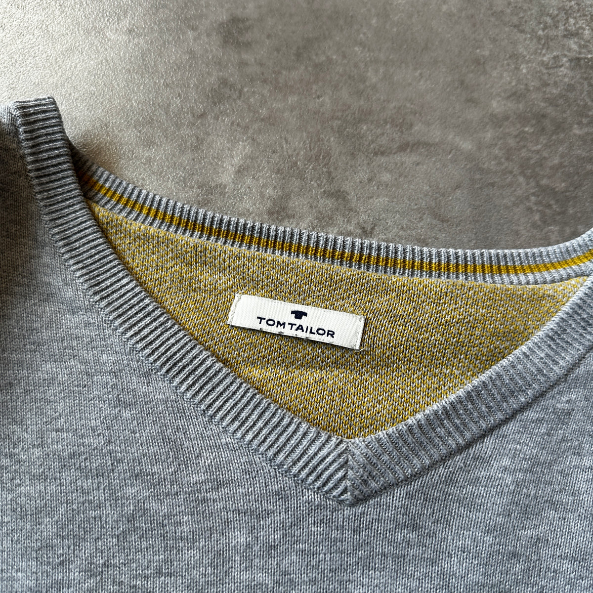 Tom Tailor Light Grey V-Neck Sweater L