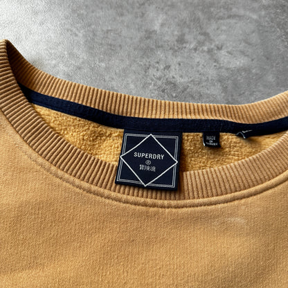 Superdry Mustard Yellow Bottle Cap Graphic Crewneck XXL