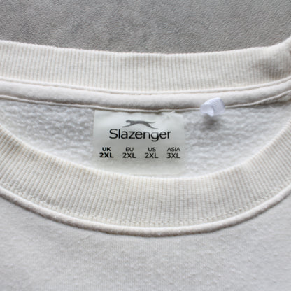 Slazenger Minimal Embroidered Logo Sweatshirt – White (Man-XXL)