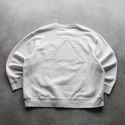 Slazenger Minimal Embroidered Logo Sweatshirt – White (Man-XXL)