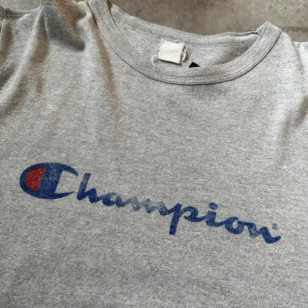 Champion Grey Script Logo T-Shirt M