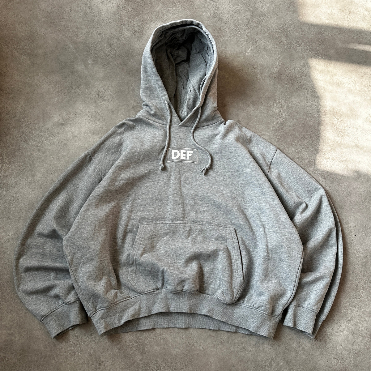 DEF Grey Box Logo Hoodie M