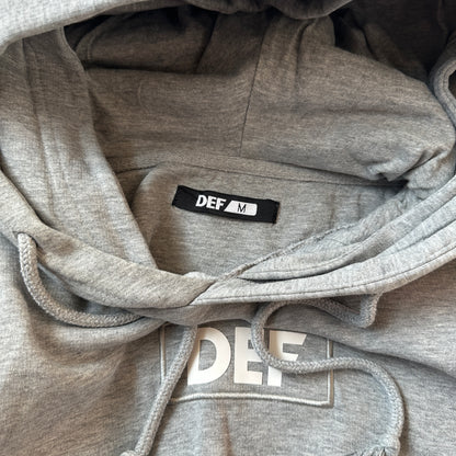 DEF Grey Box Logo Hoodie M