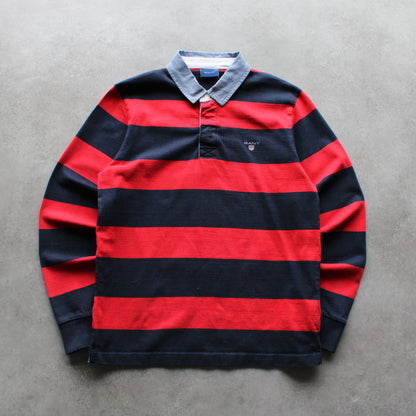 GANT Vintage Rugby Shirt – Red & Navy Striped (Man-M)
