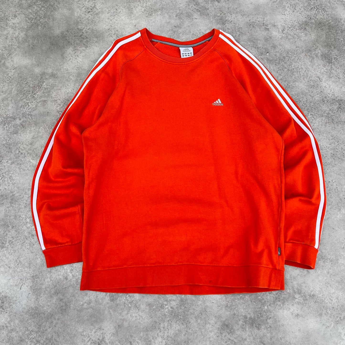 Adidas Orange Three Stripe Sweatshirt XL